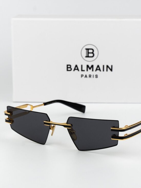 Balmain Women Sunglasses Titanium Gold Black Grey Geometric FIXE BPS-123A-54 main image 16